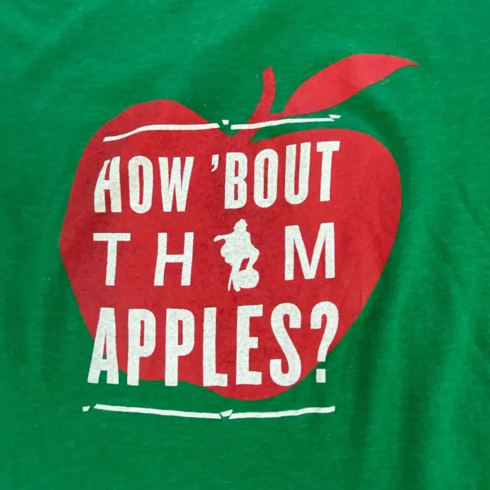 Apple Mens How Bout Them Apples Graphic T-Shirt Heather Green Short Sleeve L
